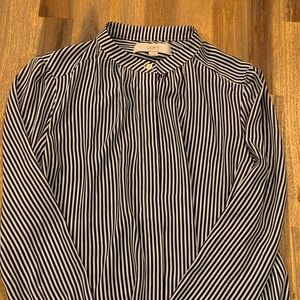 Loft blue and white striped high neck top. XS